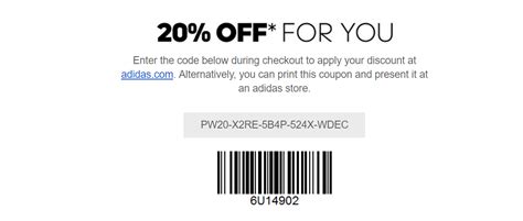 adidas 20 off code.